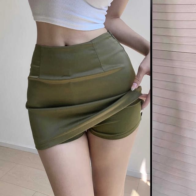 Allinya-Low Rise Plain Mini Skort