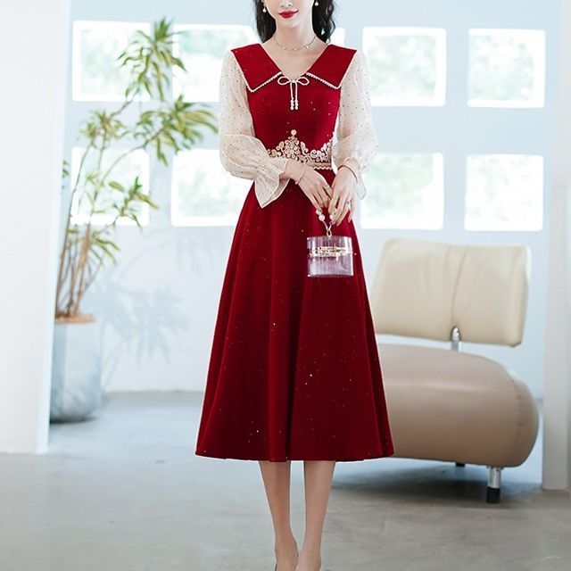 knee length dresses for ladies Full Bloom Button Down Midi Dress S / Violet main image 0