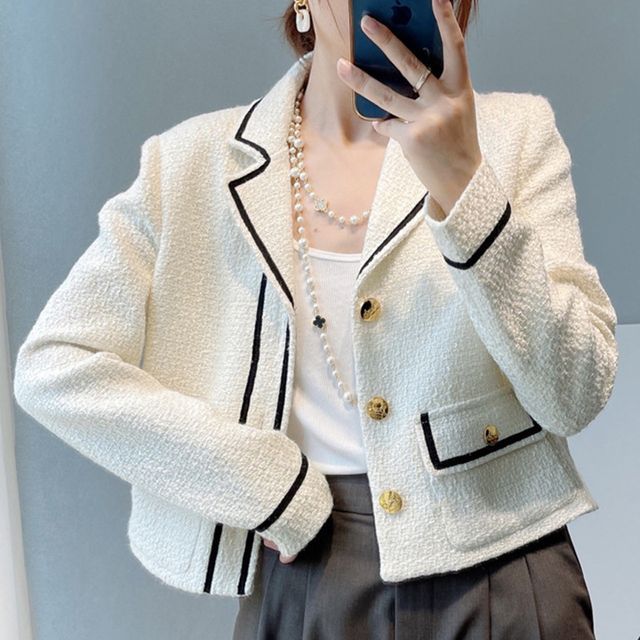 contrast tweed jacket