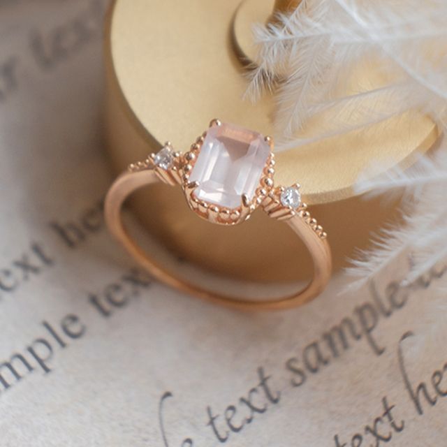 DECADES-Faux Crystal Sterling Silver Ring