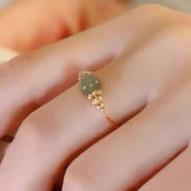 Parskletie-Sterling Silver Gemstone Open Ring