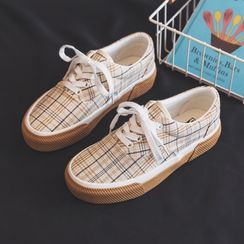 ZIMON - Plaid Canvas Sneakers ZIMON - Plaid Canvas Sneakers