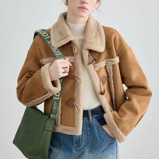 Everose-Collared Faux Shearling Toggle Jacket