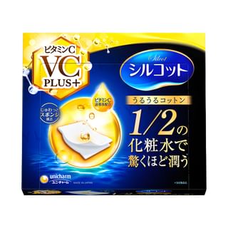 Unicharm - Silcot Sponge Touch Moisturizing Vitamin C Plus+ Cotton Pad