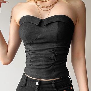 Sosana-Plain Ruched Tube Top