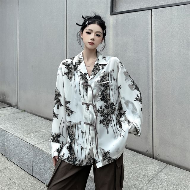 Porstina-Tie-Dyed Frog Buttoned Shirt