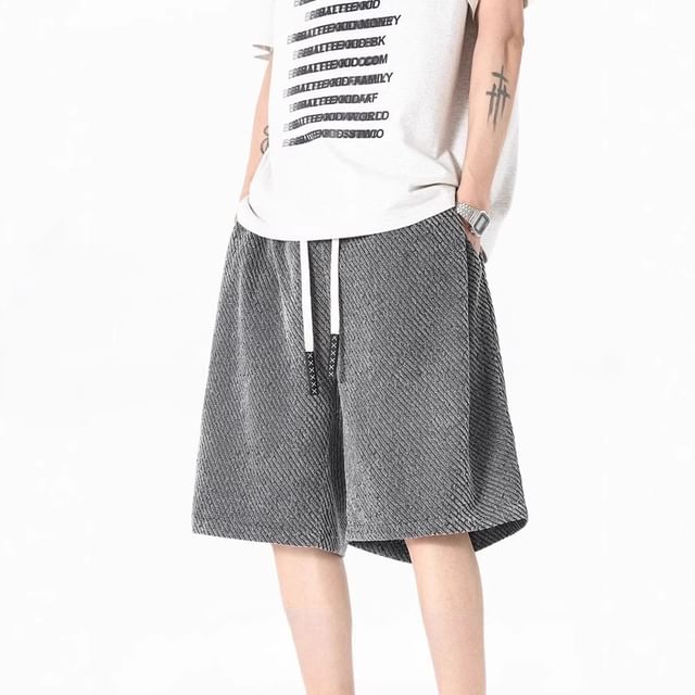 Neonity Wear-Drawstring Waist Striped Shorts