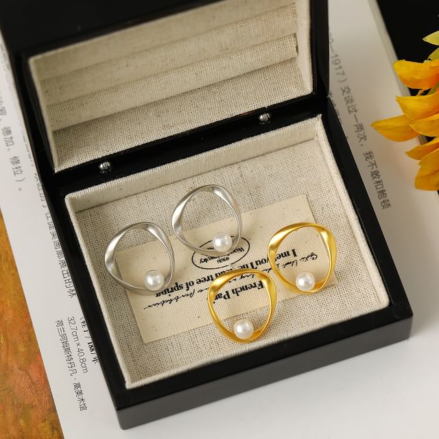 Forainer-Faux Pearl Stud Earring