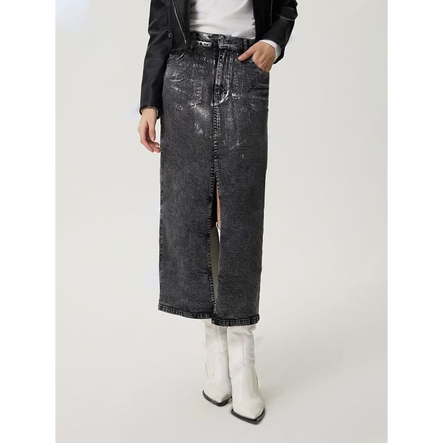 ★E.B.M★ Denim slit skirt EMO1DSK020 EB Denim Ellison Denim Maxi Skirt | Saks Fifth Avenue