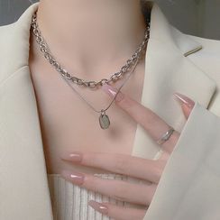 maxine - Metal Fringe Layered Necklace