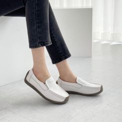 Wifky - Stitched Cowhide Driving Loafers