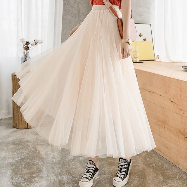 White net hotsell maxi skirt