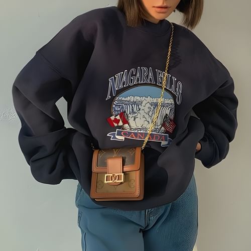 Colada - Embroidered Loose-Fit Sweatshirt