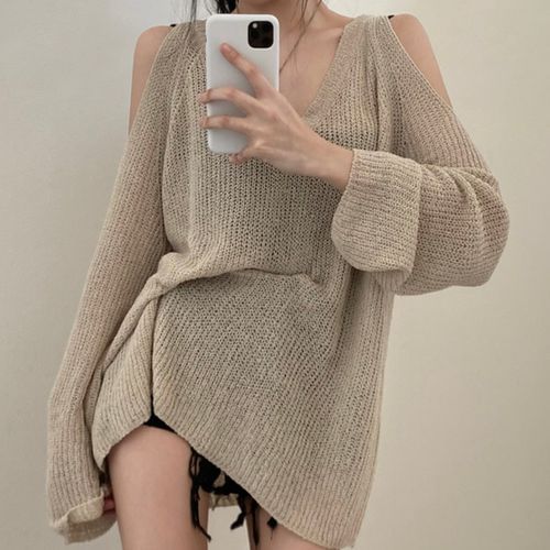 Cold shoulder oversized discount sweater