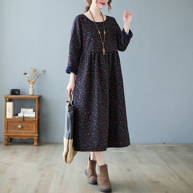 RAIN DEER - Long-Sleeve Floral Print 