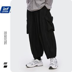 Newin - Tie-Hem Cargo Wide Pants Newin - Tie-Hem Cargo Wide Pants