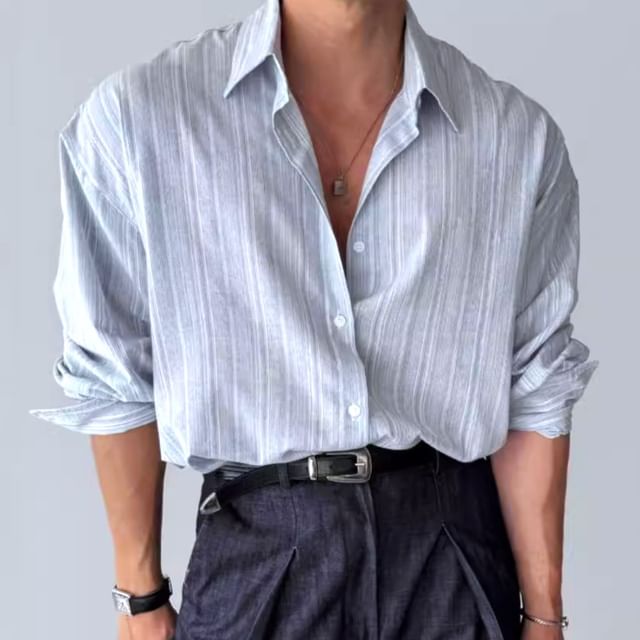 Savenne-Long-Sleeve Striped Shirt