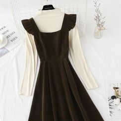 NINETTE - Set: Long-Sleeve Mock-Neck Top + Sleeveless Dress