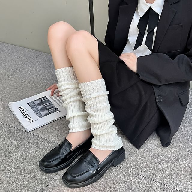 Kinoxslone-Plain Knit Leg Warmers