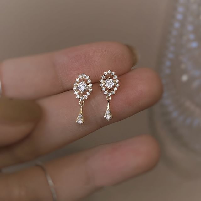 Hansha-Rhinestone Drop Earring