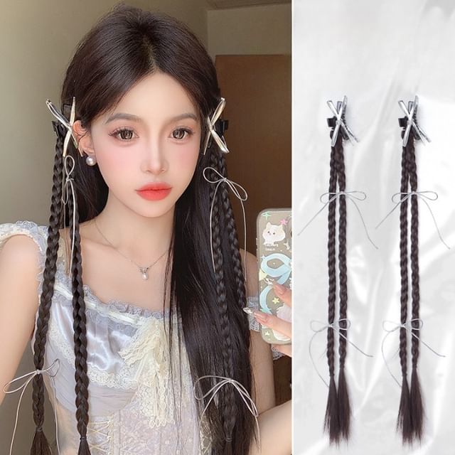SEVENQ - Ribbon Braided Hair Extension / Set | YesStyle
