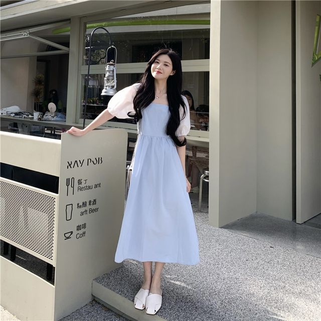 short blue dresses for prom Light Blue Lace Spaghetti Straps Homecoming Dresses, Short Prom Dresse –  Simidress main image 0