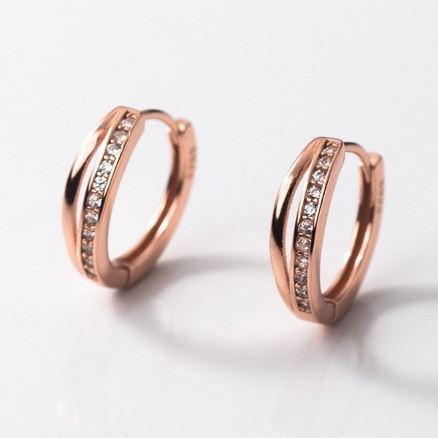 A-ROCH-Rhinestone Hoop Earring