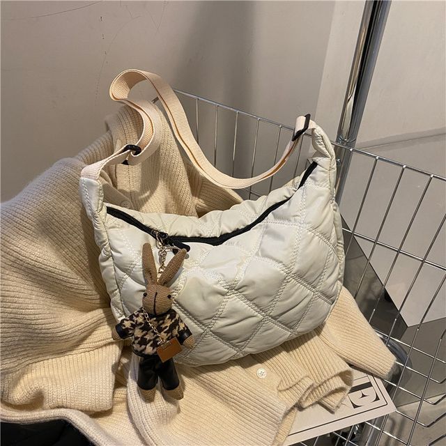 Maorong-Plain Quilted Crossbody Bag