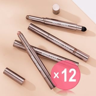 BEAUTY GLAZED - 2 in 1 Dual Head Eyeshadow Stick + Smudger - 10 Colours (x12) (Bulk Box)