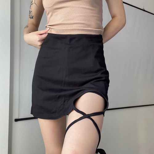 Lace up pencil mini skirt best sale