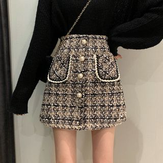 overall tweed skirt