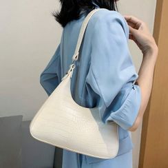 NewTown - Croc Grain Shoulder Bag NewTown - Croc Grain Shoulder Bag