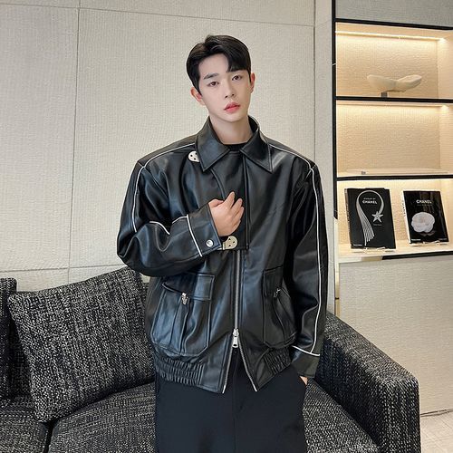 Patow - Faux Leather Zip Jacket | YesStyle