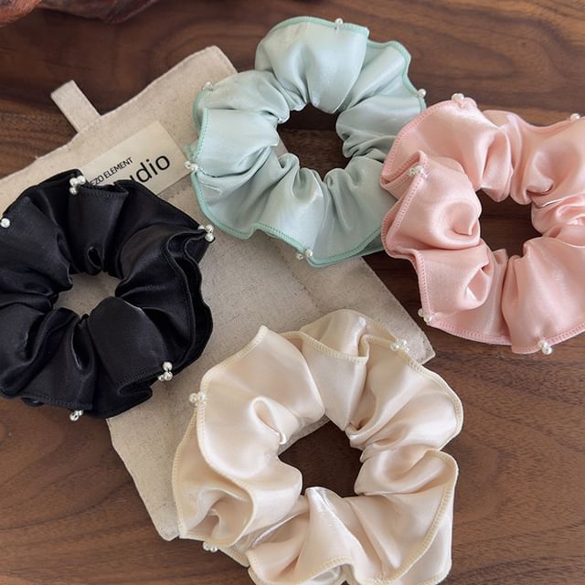 Kayochs-Faux Pearl Layered Scrunchie
