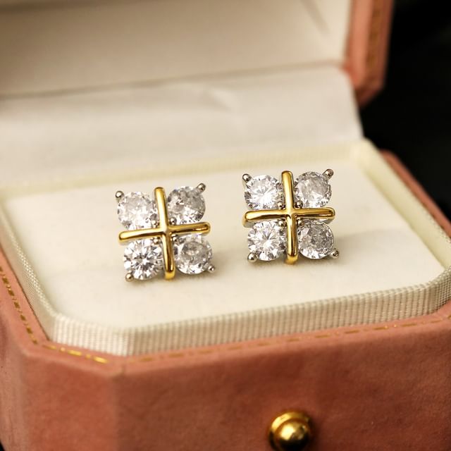 Forainer-Rhinestone Stud Earring