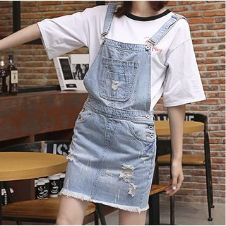 cheap denim pinafore dress