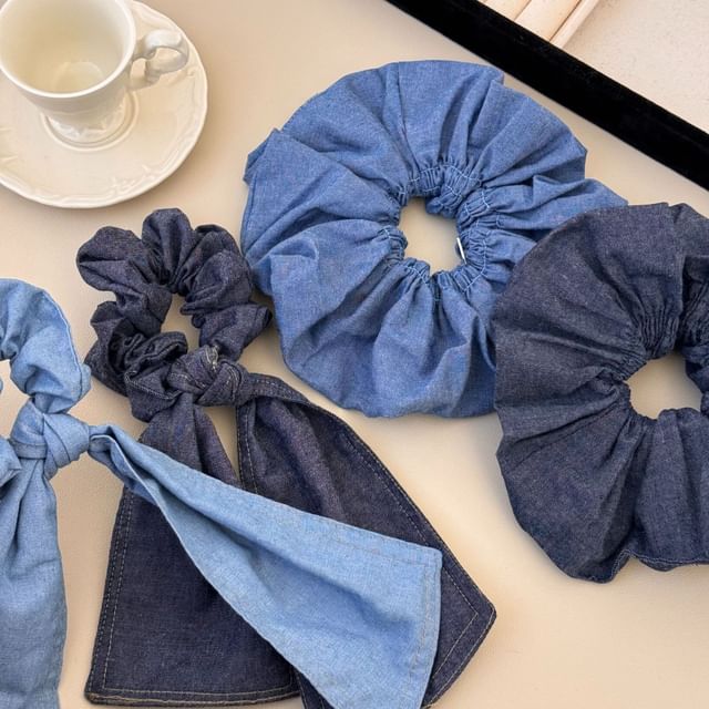 Kayochs-Denim Hair Scrunchie