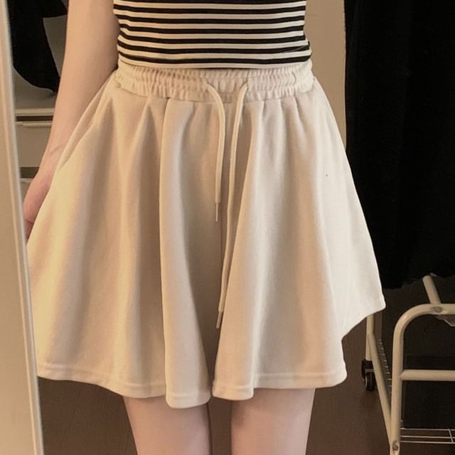 Dovitade-High Waist Plain Sweatshorts