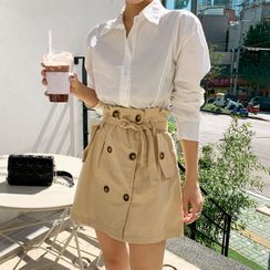 DEEPNY - Set: Shirt + Mini Trench Skirt DEEPNY - Set: Shirt + Mini Trench Skirt