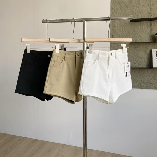 DIYI-Low Waist Plain Shorts