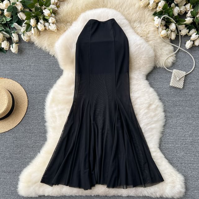 Lucuna-High Rise Plain Maxi Fishtail Skirt