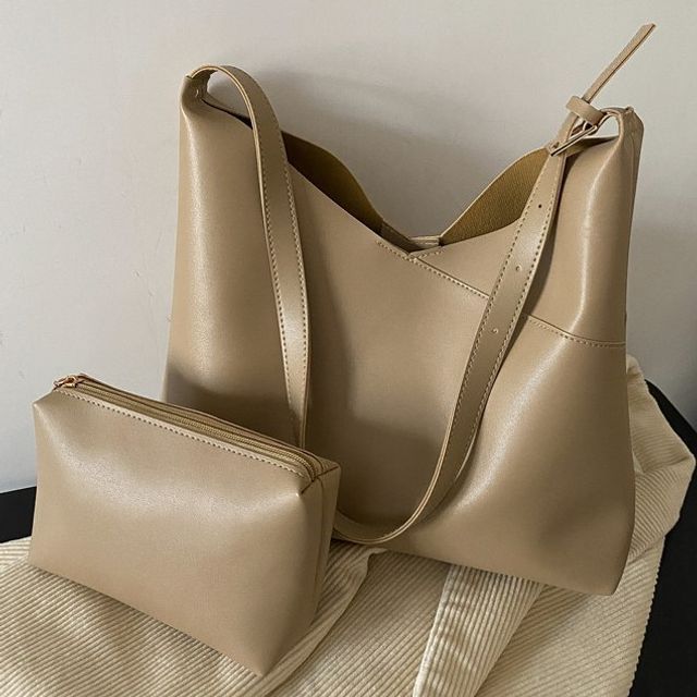 Diamante - Faux Leather Shoulder Bag / Pouch / Bag Charm / Set