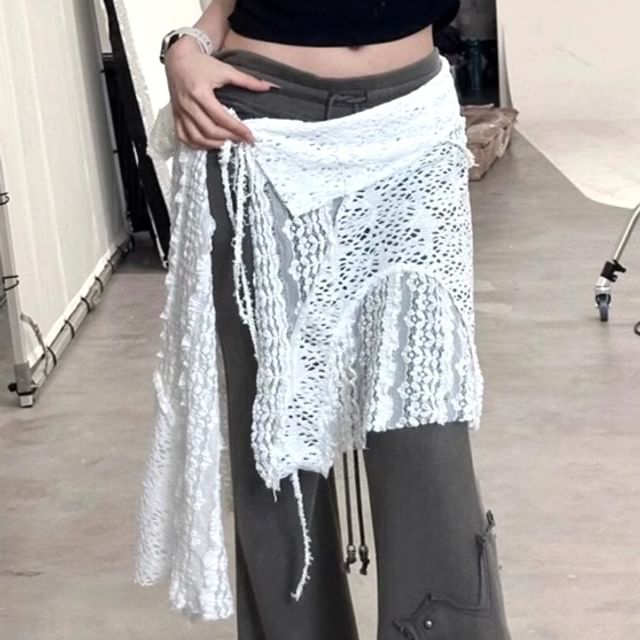 Essere-Plain Panel Asymmetrical Skirt