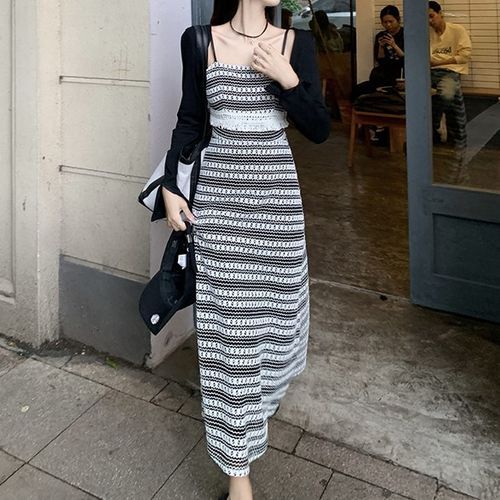 スカート y's stripe shoulder strap dress V-neck Maxi Dress In Stripe For Women | J.Crew
