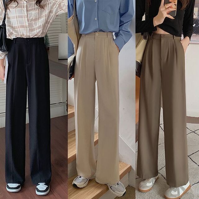 Yako - High-Waist Wide-Leg Dress Pants | YesStyle