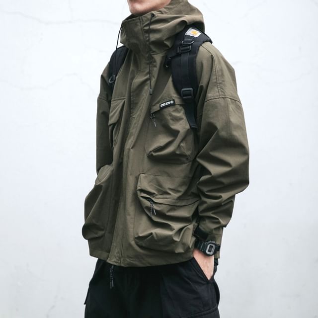WidoWilder-Turtleneck Plain Zip-Up Jacket