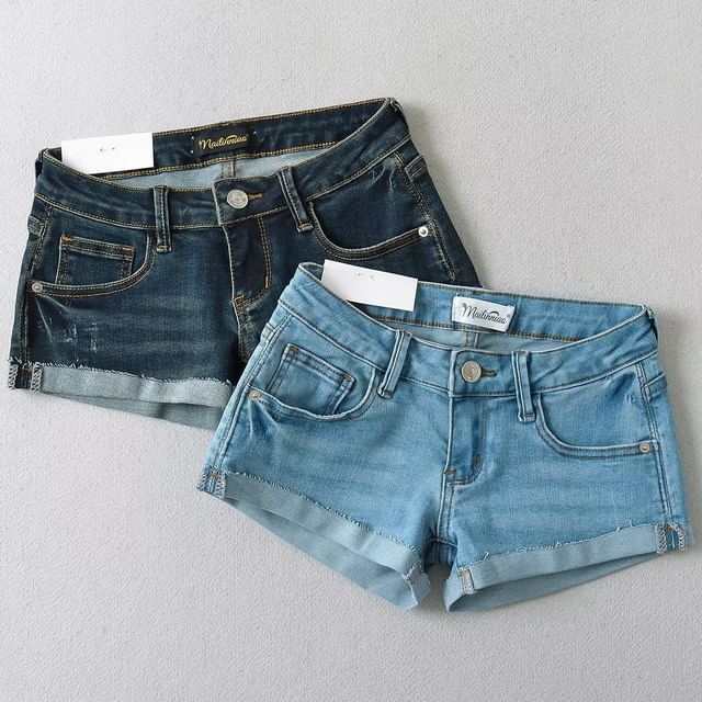 Morhan Low Rise Denim Hot Pants YesStyle