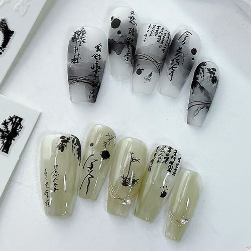 Summer Nail Art Journal Stickers Set Holographic Laser Leaves Geometric 3D  Adhesive Slider Nails In Gold, Black, And White Foil From Stylinghair,  $12.82 | DHgate.Com