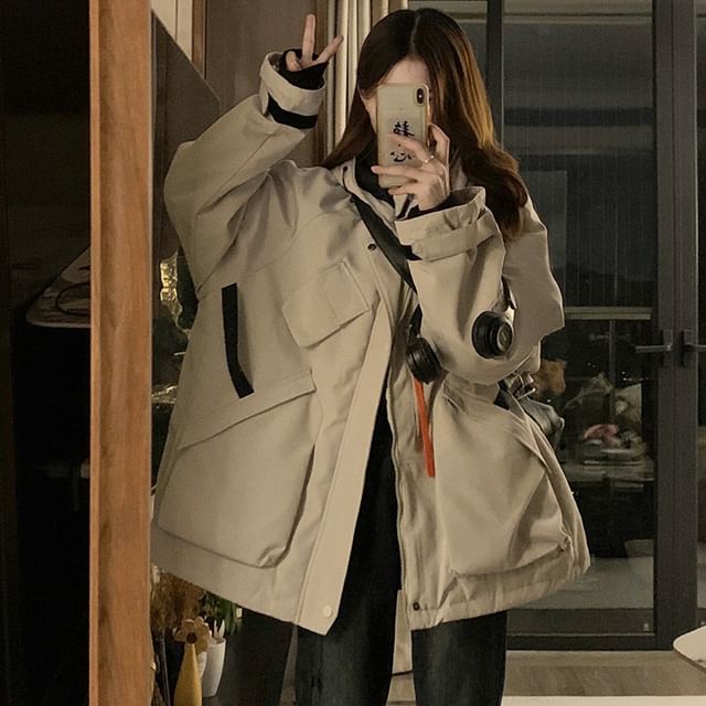 Sienne-Hooded Two Tone Puffer Jacket