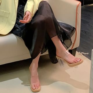 FRAISO-Platform Chunky Heel Slide Sandals